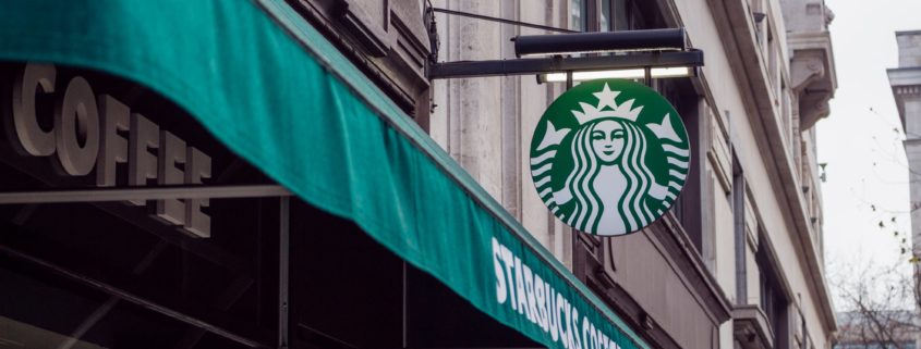 Starbucks awning and signboard