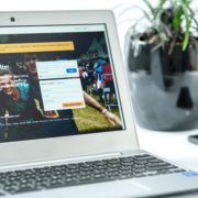 Laptop displaying the account creation page of Twitter